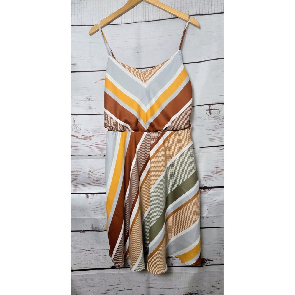 Lauren Conrad Womens Dress 16 Multicolor Striped Fit And Flare Retro Sundress